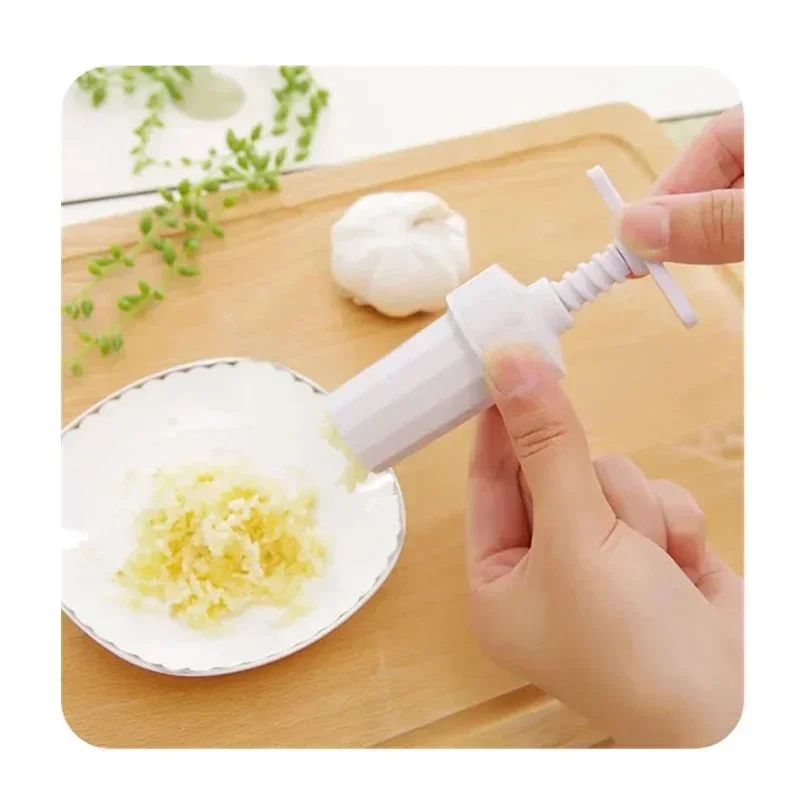 Plastic Garlic Presses Screw Squeeze Peeler Garlic Crusher White Manual Press Practical Kitchen Cooking Tools