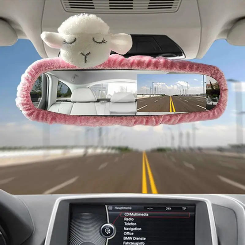 Car Rearview Mirror Cover Cute Bear Auto Rear View Protector Case Lamb/ Bow Tie Car Rearviews Covers For Interior Styling