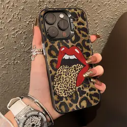 Hot Red Lip Leopard Print Shockproof Phone Case for Redmi Note 10 Pro 4G (CYB-210CY1305A1)