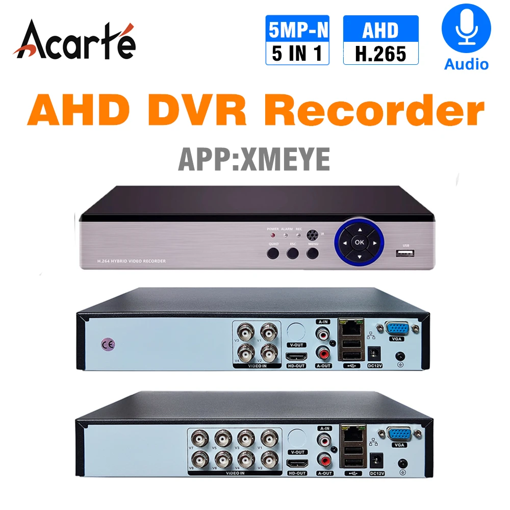 

XMEye-Security Surveillance Video Recorder,4CH/8CH/16CH DVR Recorder, Analog, AHD, TVI, CVI, IP, CCTV System, H.265, 5MP-N