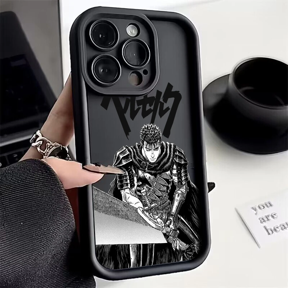 thumbnail image 1 of Berserk Guts funda de teléfono de Anime de sangre caliente para IPhone 15, 14, 13, 12, 11 Pro Max, Mini, XR, XS, X, 7, 8 Plus, funda de TPU suave con correa de mano, 1 of 5