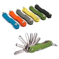 Key Holder Clip Organizer Compact Keychain Key Hard Aluminum Oxide Intelligent Flexible Aerospace Case（Random Color） 1