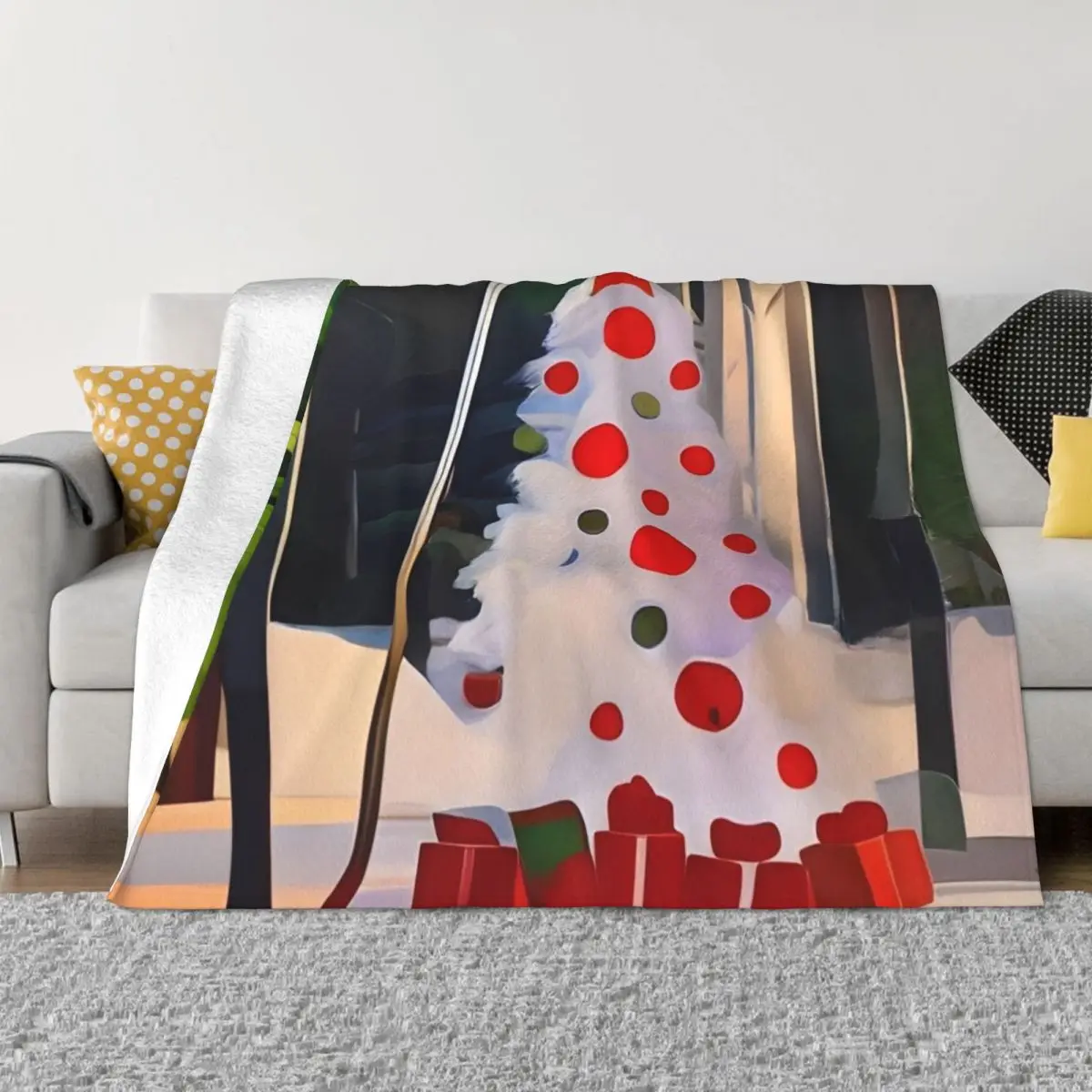 

Christmas Tree in the Forest Throw Blanket Decorative Bed Blankets Fashion Sofa Blankets Single Blanket heavy blanket to sleep