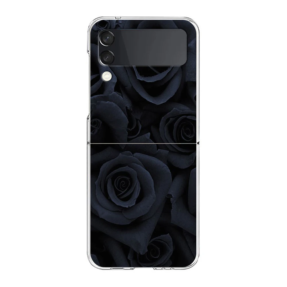 Gothic Style Black Lip Folding Phone Case with Clear Hard PC Bumper