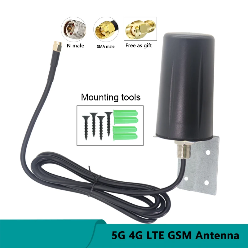 

Remote Control External Fixed Bracket, Wall Mount, Waterproof Aerial, High Gain, 1.5m Copper Cable, 5G, 4G, LTE, WIFI, GSM