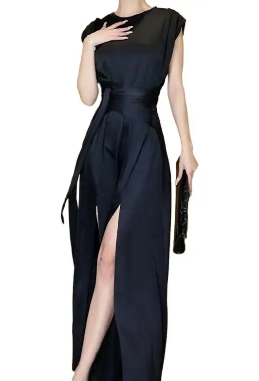 

2023 Women's Clothing Summer New Waist Slit Dress