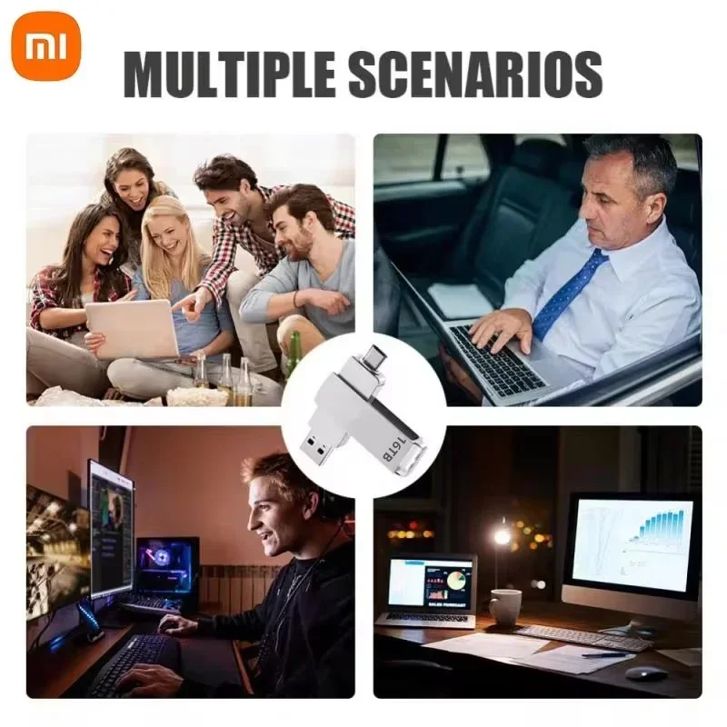 XIAOMI 16TB 3.2 Flash Drives High Speed USB Transfer Metal Pendrive Memory Card Pendrive Flash Disk Memoria Waterproof Stick