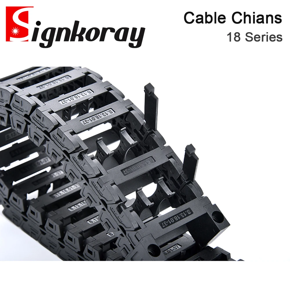 SignkoRay Cable Chain 18 Series High Speed Mute Bridge Open on Both Side Towline Transmission Drag Chain for Co2 Laser Machine plastic cable chain,cable carrier