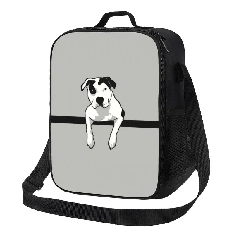 

Pit Bull Terrier T-Bone Graphic Insulated Lunch Bag for Outdoor Picnic Leakproof Cooler Thermal Lunch Box Women Kids