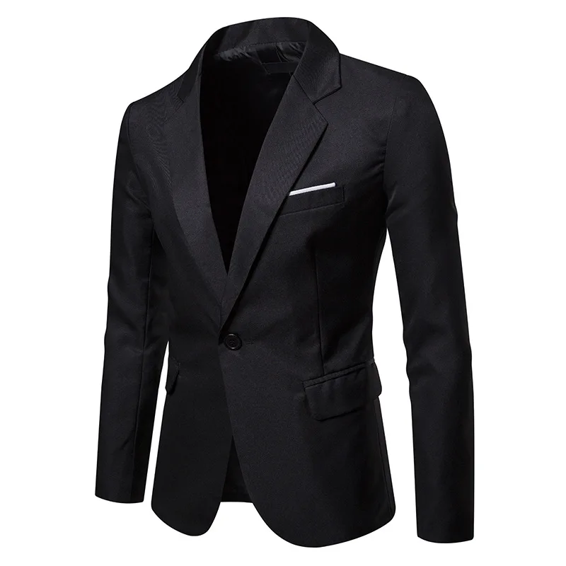 Men Royal Blue Blazer Casual Suit Solid Colour Single Button XXXL Size