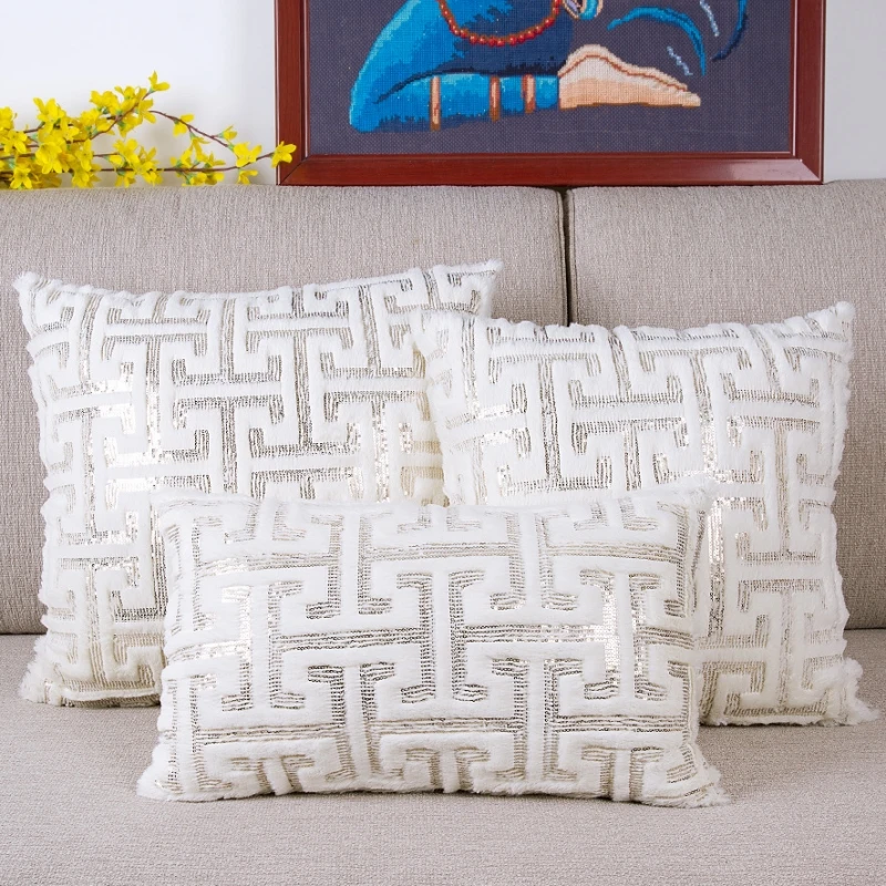 

Sequin Cushion Cover White Gold 30x50cm 45x45cm Sequins Decorative Pillow Cover for Sofa Home Decor Pillowcase for Livingroom