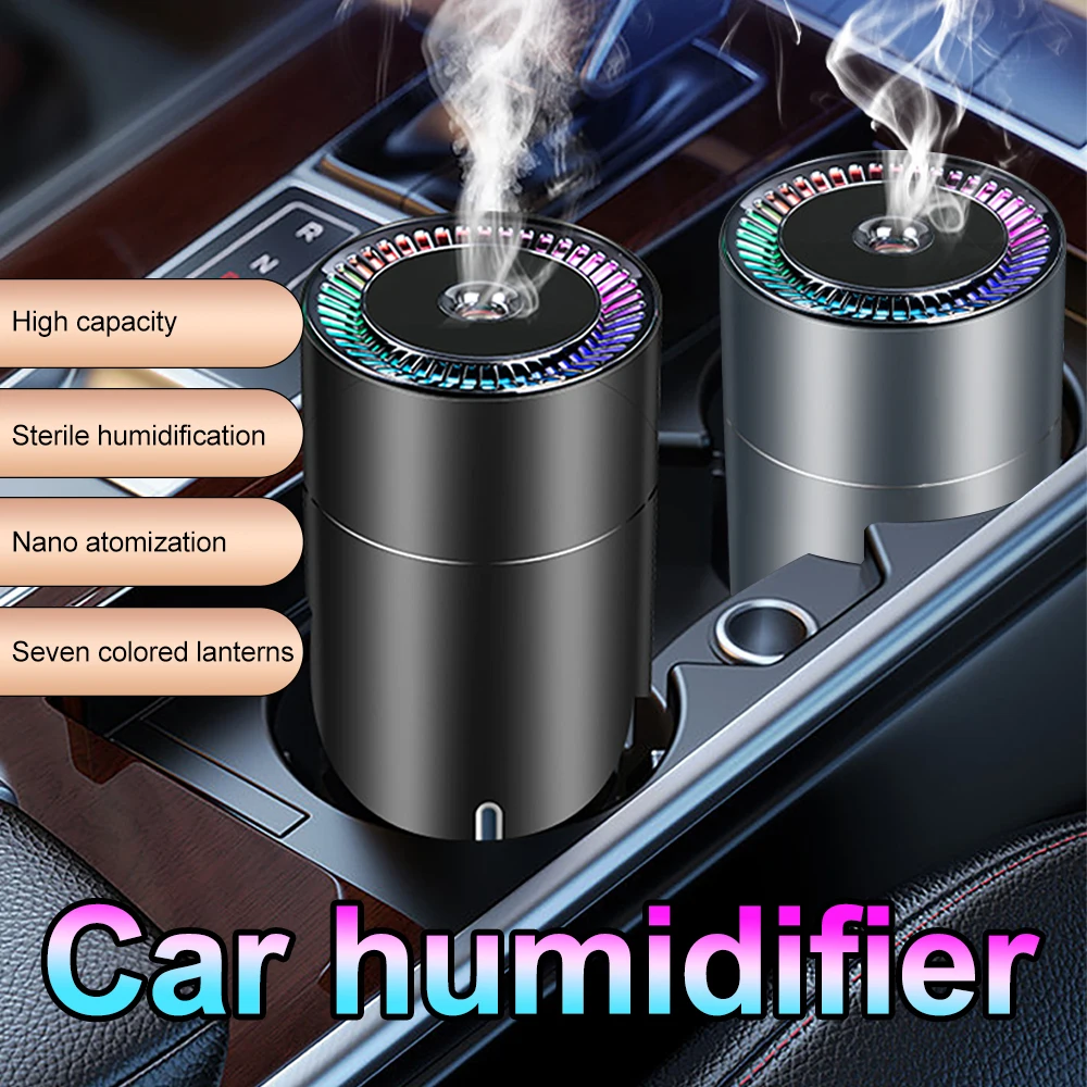 Car Humidifier Rechargeable Intelligent Mute Colorful Ambient Light USB Portable Air Fragrance Diffuser Automatic Timing