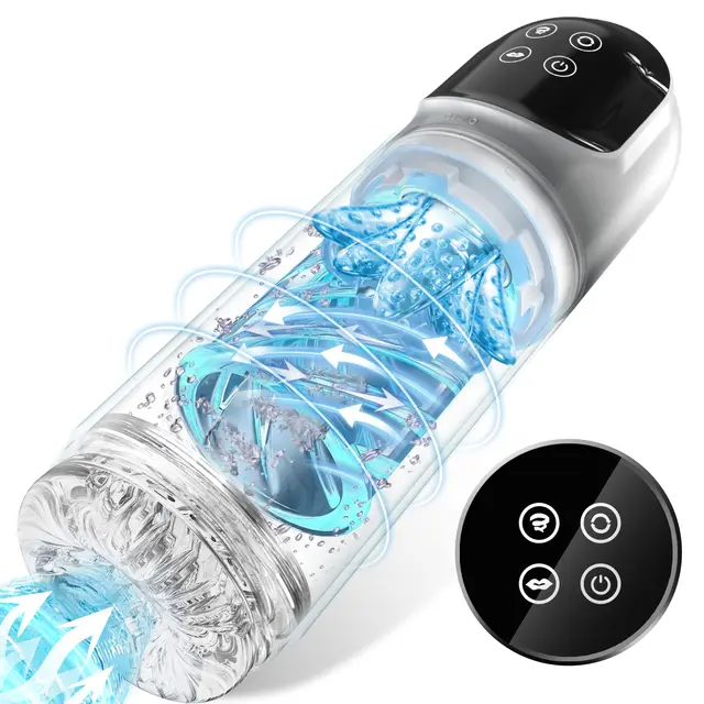 LCD Automatisches Saugen Lecken Männlicher Masturbator Penispumpe Taschenmuschi Männliche Masturbation mit 14 leistungsstarken Modi Sexspielzeug für Männer
