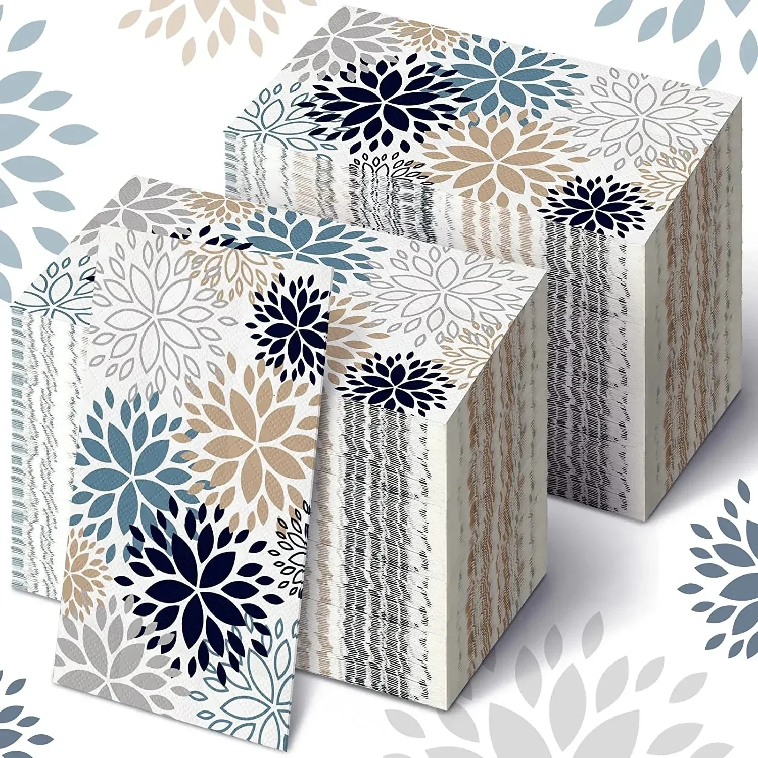 Disposable Paper Napkins Paper Napkins 100PCS Floral Long Paper Napkins 33*40 CM Disposable Dining Table Towels For Wedding Party Baby Shower Xmas Table Decoration