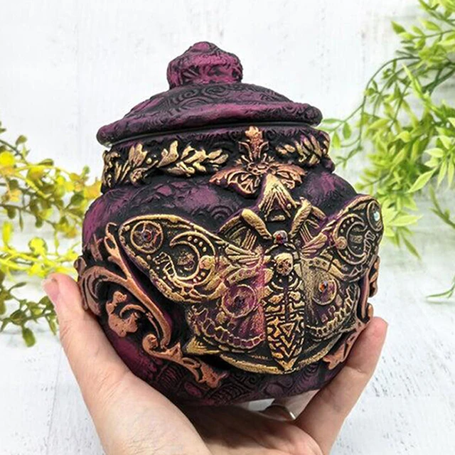 Pot de potion de lune céleste décoratif, bouteille de sorcière gothique, sculpture de sorcellerie, ornement de décoration pour la maison, nouveau 4