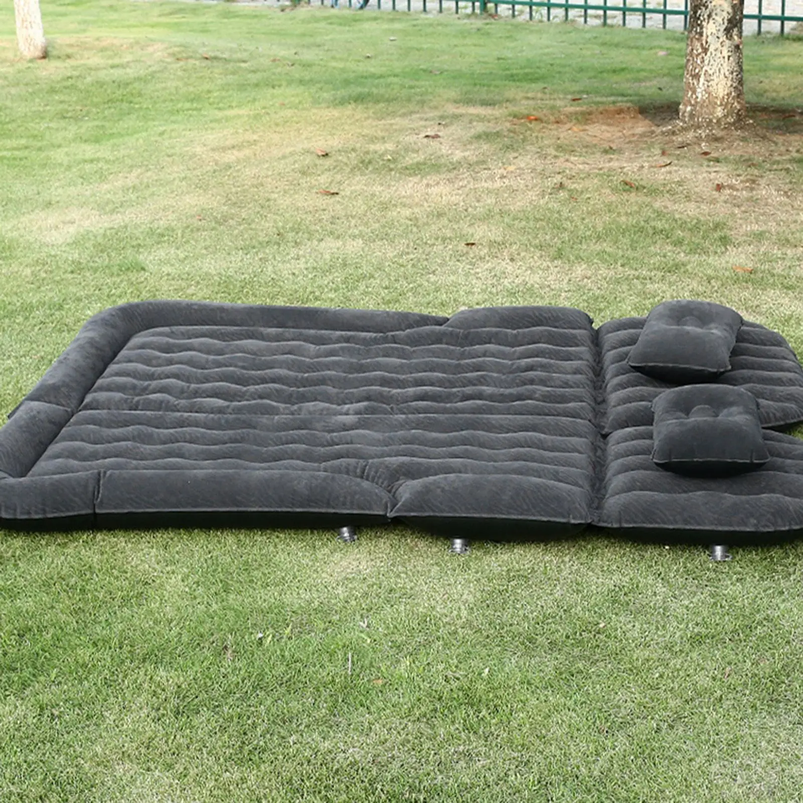2‑In‑1 Multifunction Inflatable Travel Mattress PVC Flocking Soft Sleeping Rest Cushion for Car SUV Car Inflatable Bed