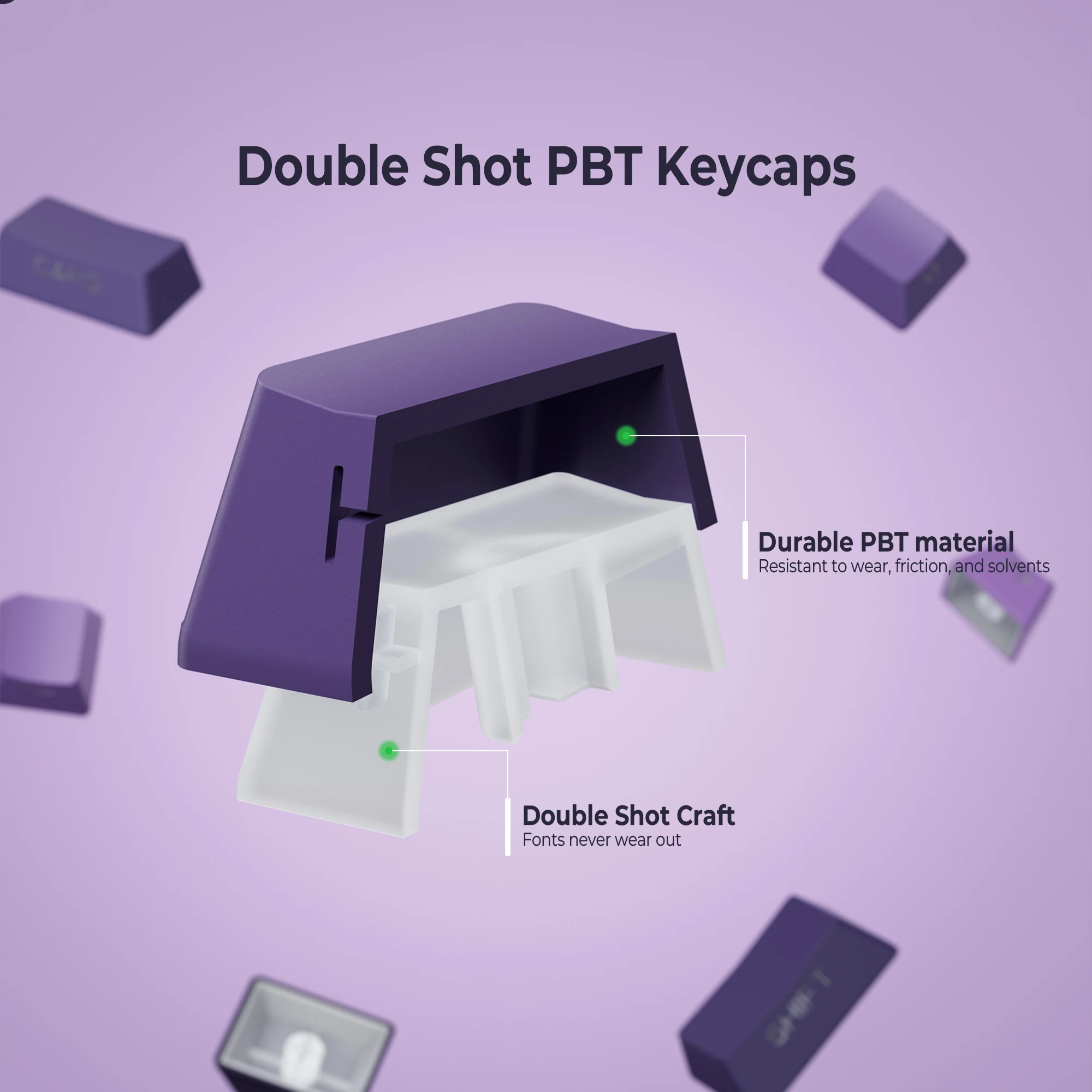 XVX Phantom Gradient Keycaps PBT Side Print Keycaps Double