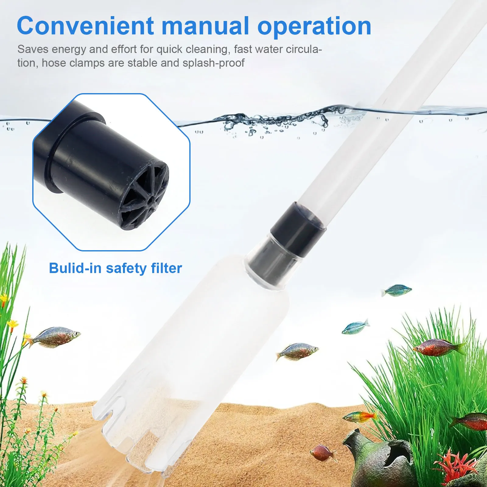 Aquarium Vacuum Water Change Pump Siphon Gravel Cleaner