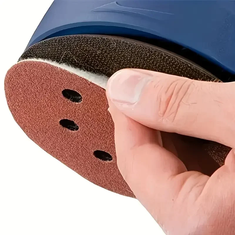 52 pieces/set 125mm/4.92 inches, sandpaper grinding sheet 8 holes sandpaper 80 mesh-600 mesh rotary grinding wheel tool