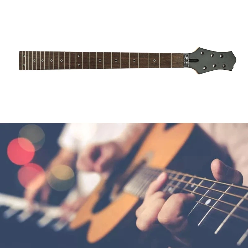 

Unfinished Guitar Neck with Dots Inlay 24 fret Electric Guitar Neck Musical Instrument DIY Parts Easy to Install