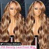 40 Inch 250% 13x6 Highlight Hd Lace Frontal Wig Human Hair Body Wave Colored Honey Blonde Lace Front Human Hair Wigs For Women 1