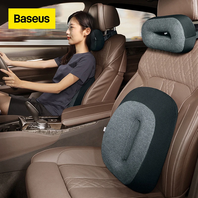 Baseus インテリジェントカーヘッドレストクッション フォームシート 3d 背もたれ付き フォーム オフィス 車用 通気性 腰痛用 Neck Pillow Aliexpress