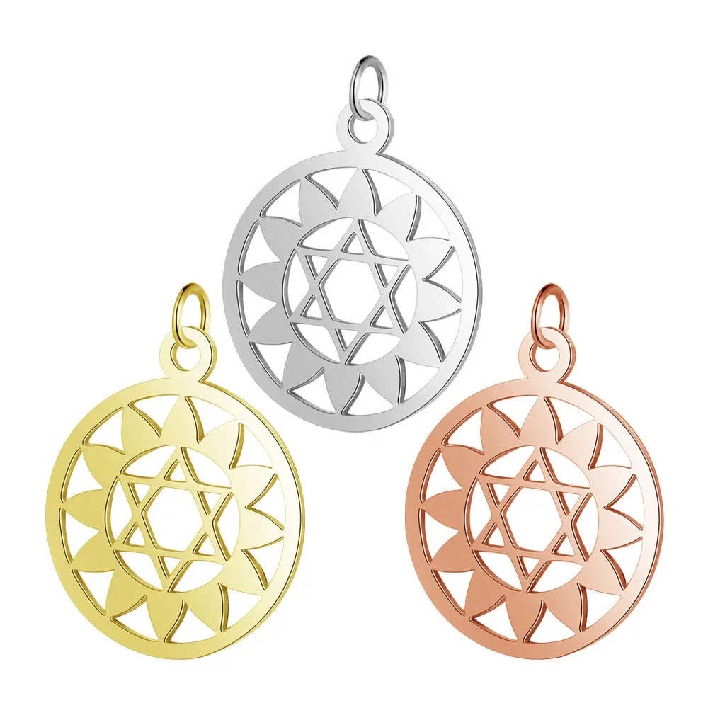 7-Piece Titanium Stainless Steel Yoga Chakra Pendant Set
