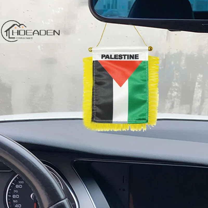 

1Pcs Palestine Small Hanging Flag Double Sided Tassel With Sucking Disc Car Windows Decoration Hanging Flag Mini Pennant