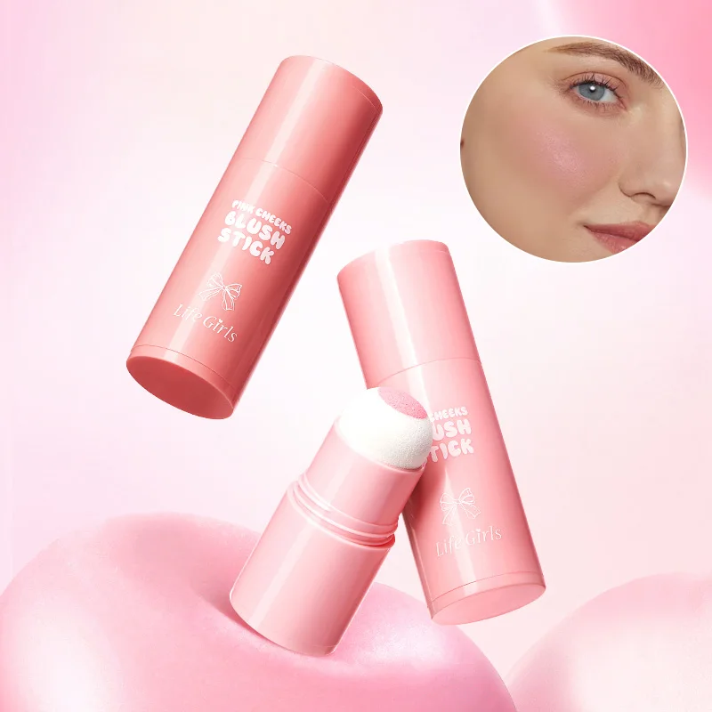 Life Girls Two Cheek Ball Bong Korean System Woman Non-Slip Straight Makeup Low-Pressing Expansion Sponge Ball Bong Corrects Korean Face powder blusher blush powder facial blusher