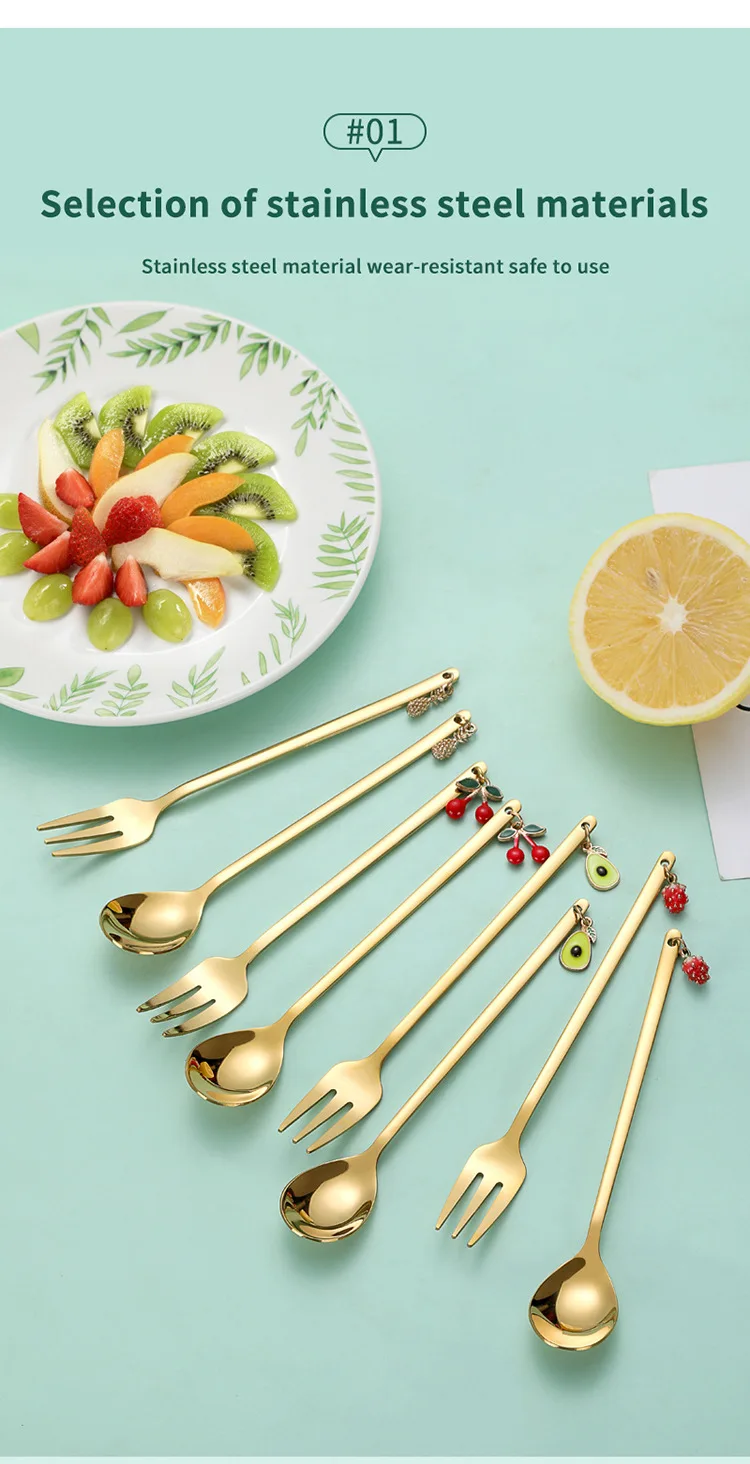 Description Picture 4 of itemCute Metal Pendant 304 Stainless Steel Spoon Hollow for Ice Cream Tea Dessert Coffee Scoops Kitchen Tableware Accessories