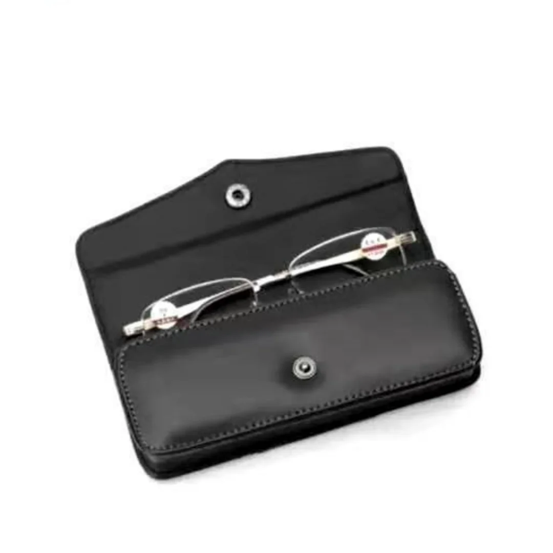 Creative Upscale Belt Wearable Cowhide Glasses Case Men Leather Reading Glasses Storage Box Phone Bags And Tool Carrying Cases