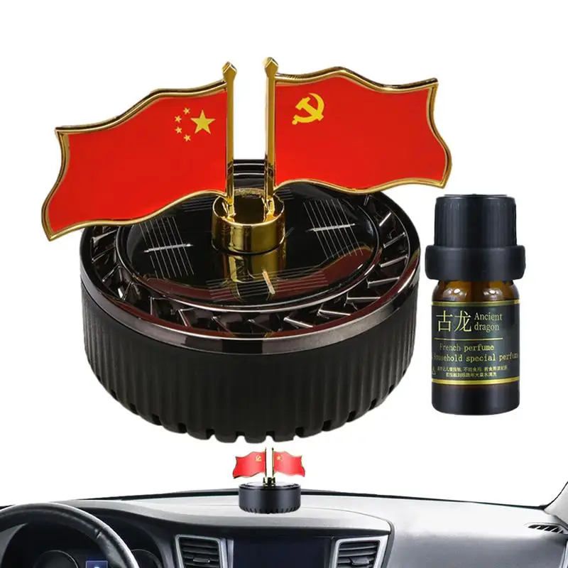 

Автомобильная ароматерапия на солнечной батарее, вращающийся флаг, дизайн, воздухоочиститель для автомобиля, необычная креативная ароматерапия на солнечной батарее