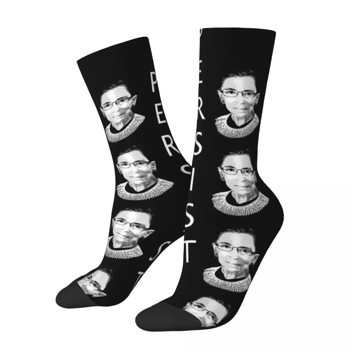 

All Seasons Crew Stockings Ruth Bader Ginsburg PERSIST RBG Socks Harajuku Hip Hop Long Socks Accessories for Men Women Gifts