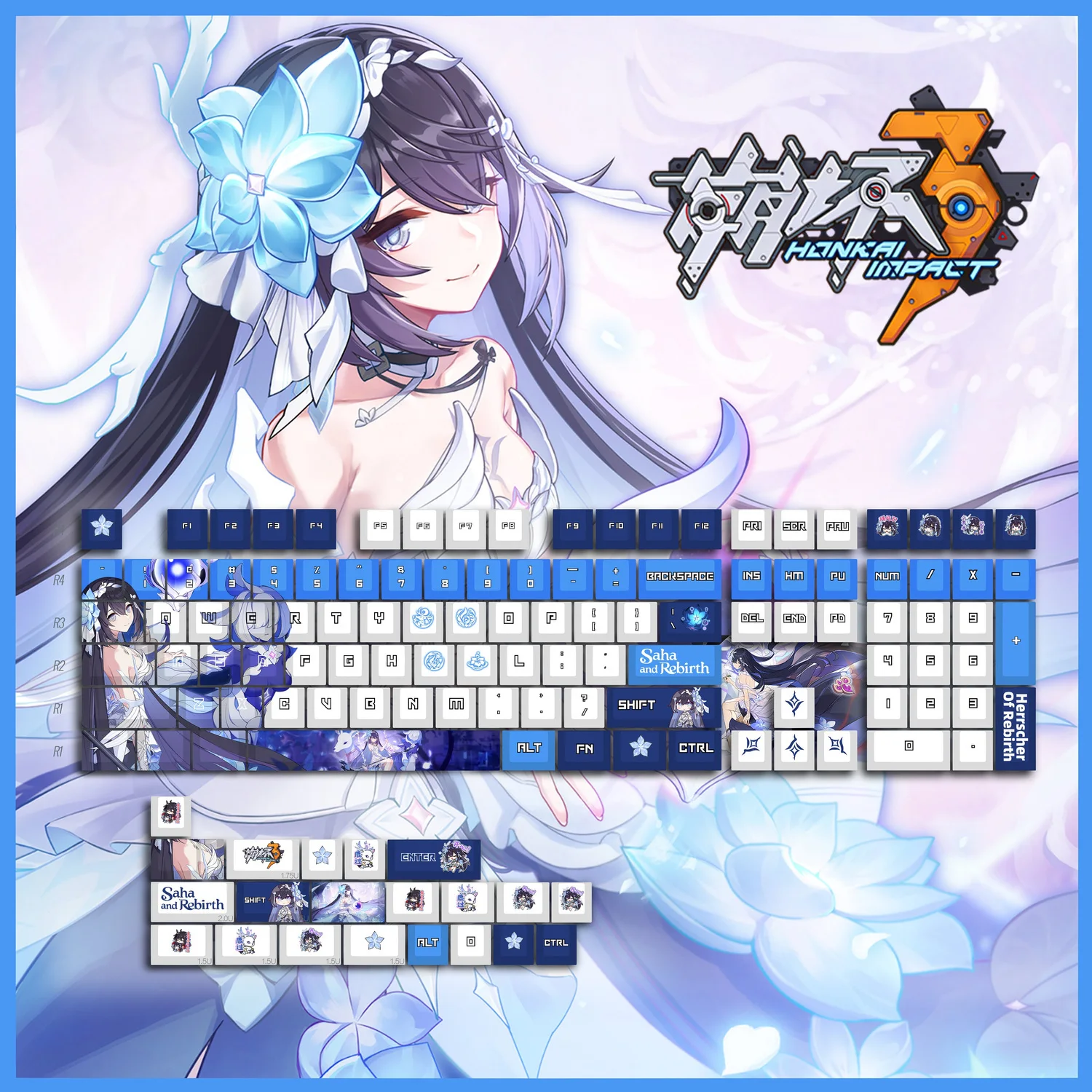 

Varmilo Customization Honkai Impact 3 Seele·Vollerei Herrscher of Rebirth Wireless Mechanical Keyboard RGB backlight
