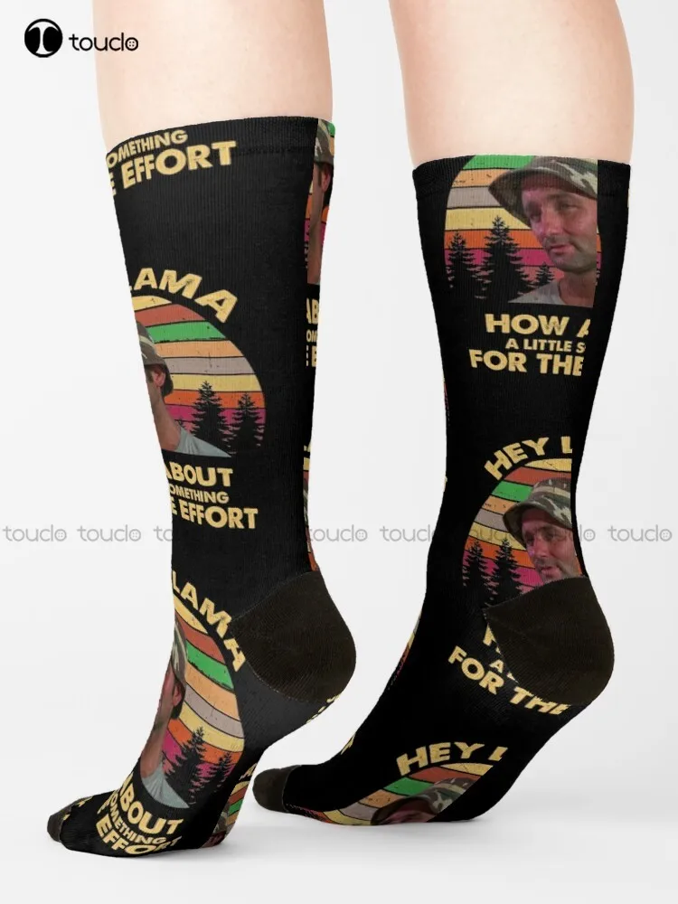 

Hey Lama How About A Little Something For The Effort Socks Red Baseball Socks Cute Pattern Funny Autumn Best Cartoon Streetwear