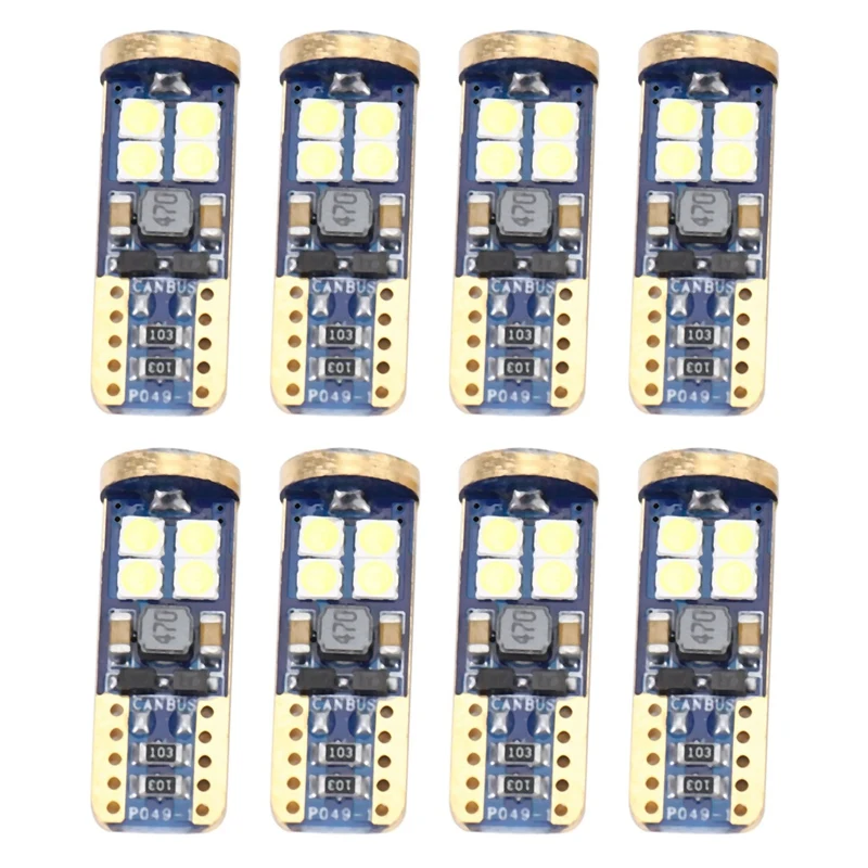 

Светодиодная автомобильная лампа T10 168 8 шт. 194 W5W 12-Smd 3030 чипсет СВЕТОДИОДНЫЕ Лампы Canbus для автомобильного интерьера купольная карта дверные фонари белый