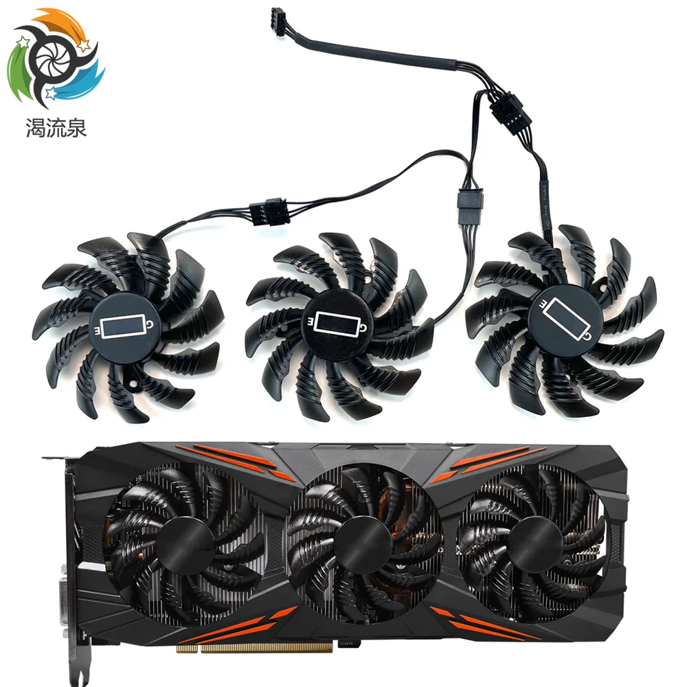 

Кулер для видеокарты Gigabyte AORUS GTX 1080 1070 Ti G1 GTX 1070Ti G1, 75 мм