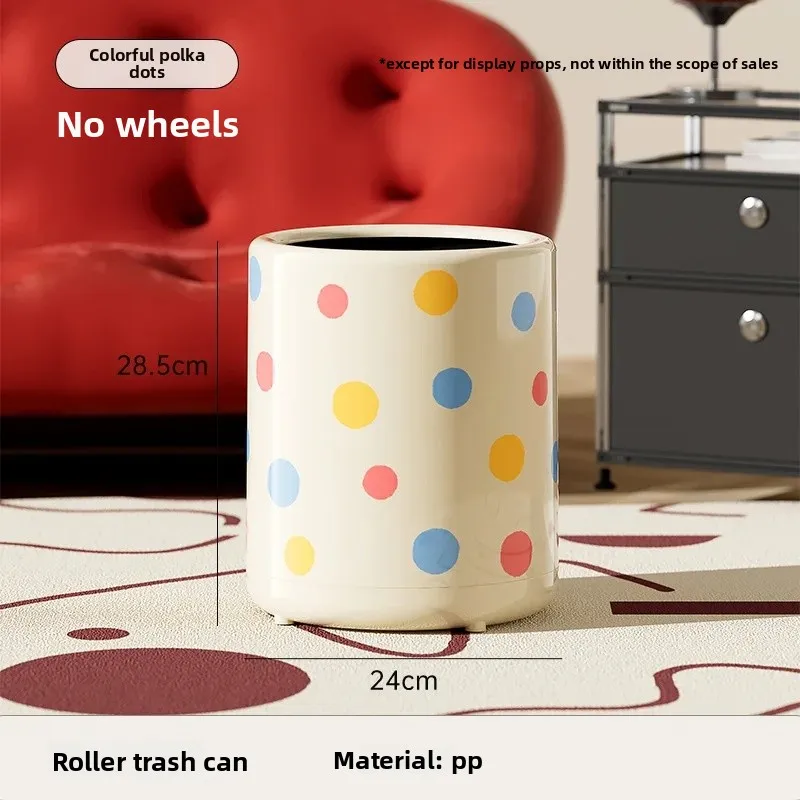 פח זבל יצירתי בנפח גדול עם גלגלים לחדר שינה, חדר אמבטיה, סלון ושימוש בבית, פח זבל דו שכבתי מחומר פלסטיק