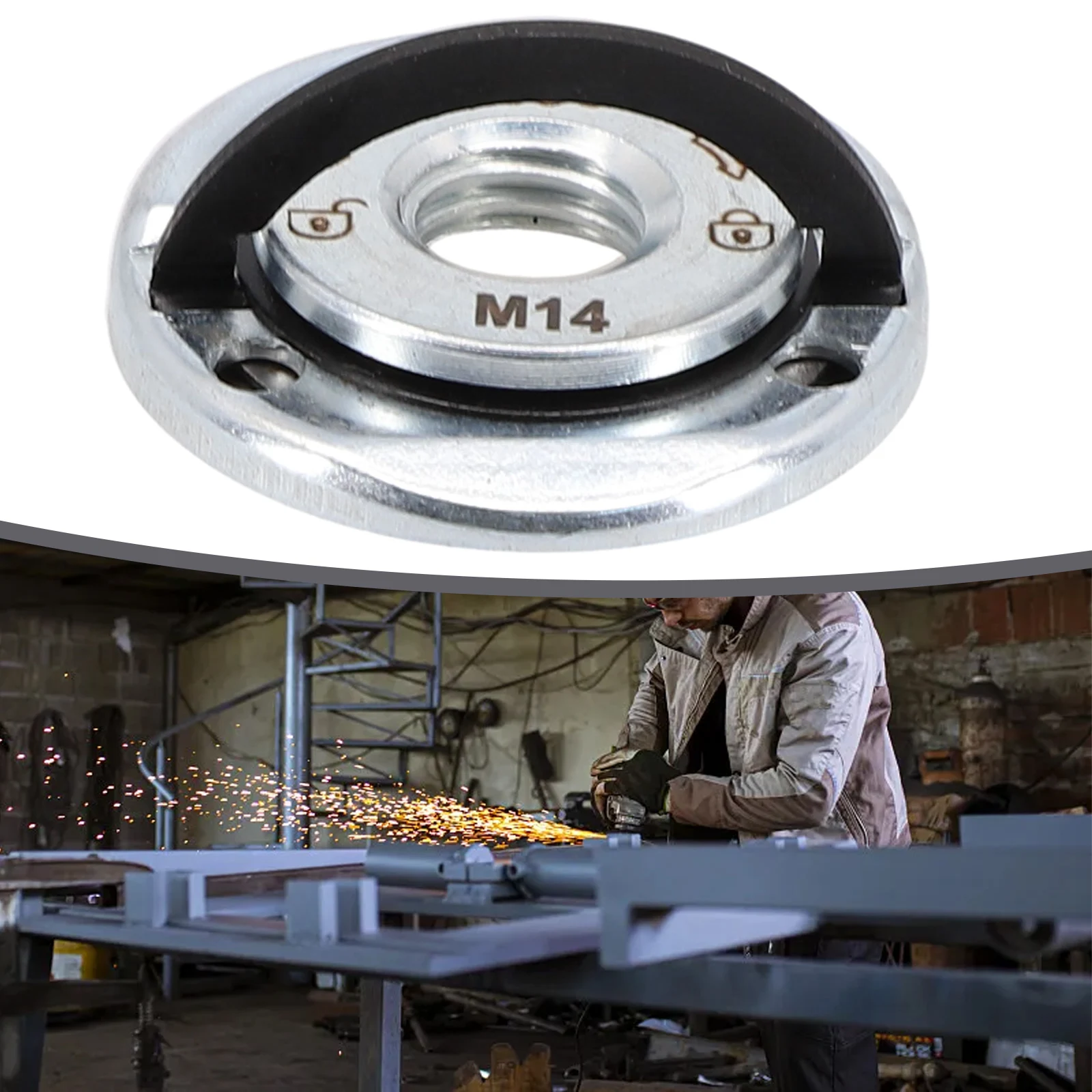 

M14 Quick Release Self-Locking Grinder Pressing Plates Flange Nut Power Chuck For: Diamond Cutting Disks Grinding Wheels
