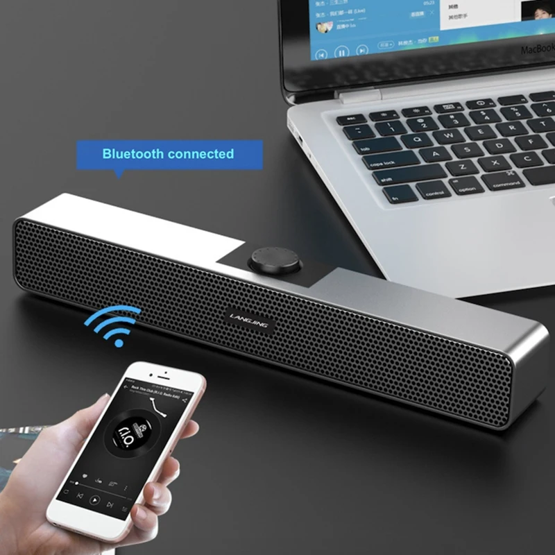 4D Surround Soundbar Bluetooth 5.0 Computer Speakers Wired Stereo Subwoofer For Laptop PC Home Theater