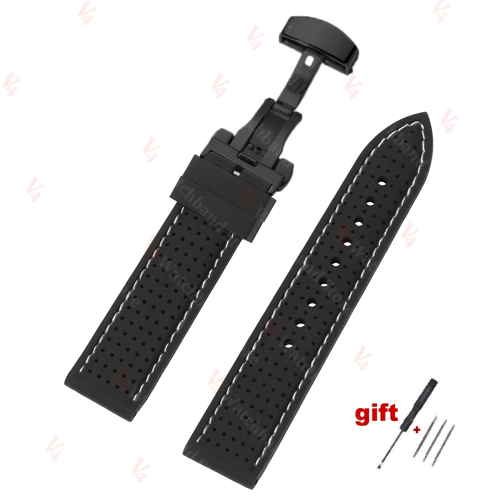 Premium Silicone Waterproof Watch Band - Soft, Breathable Replacement Strap