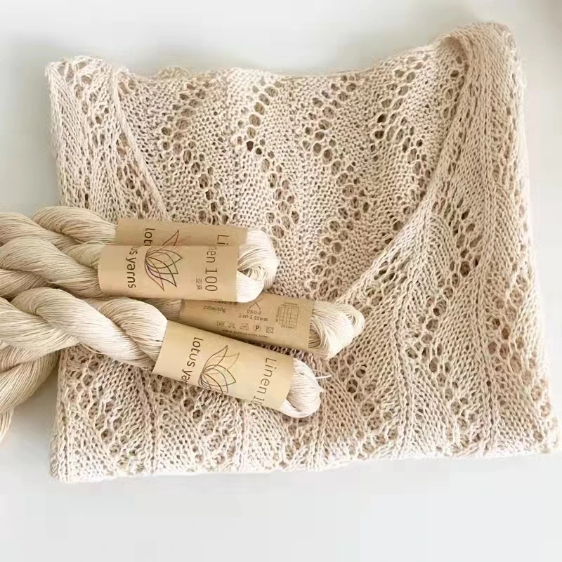 50g hank 100% Linen Yarn Crochet Hand Knitting Lace weight for Shawl Baby Clothes Soft and Cool 4