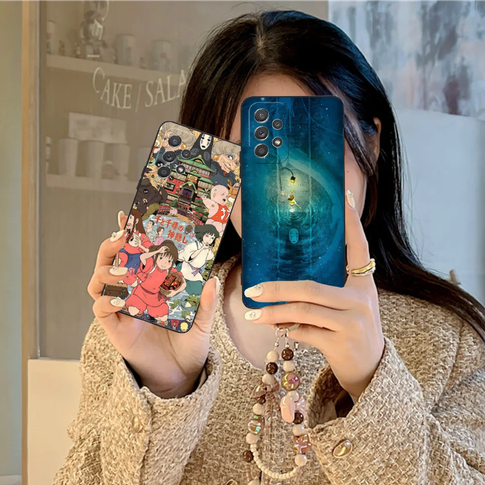 Spirited Away-Themed Black Phone Case Cover