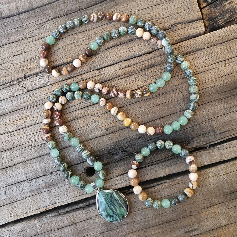 8mm Jade Pendant,Green Aventurine Stone Beads,Green Zebra Jasper Prayer Bracelet,Optimism Necklace Jewelry,Meditation Beads