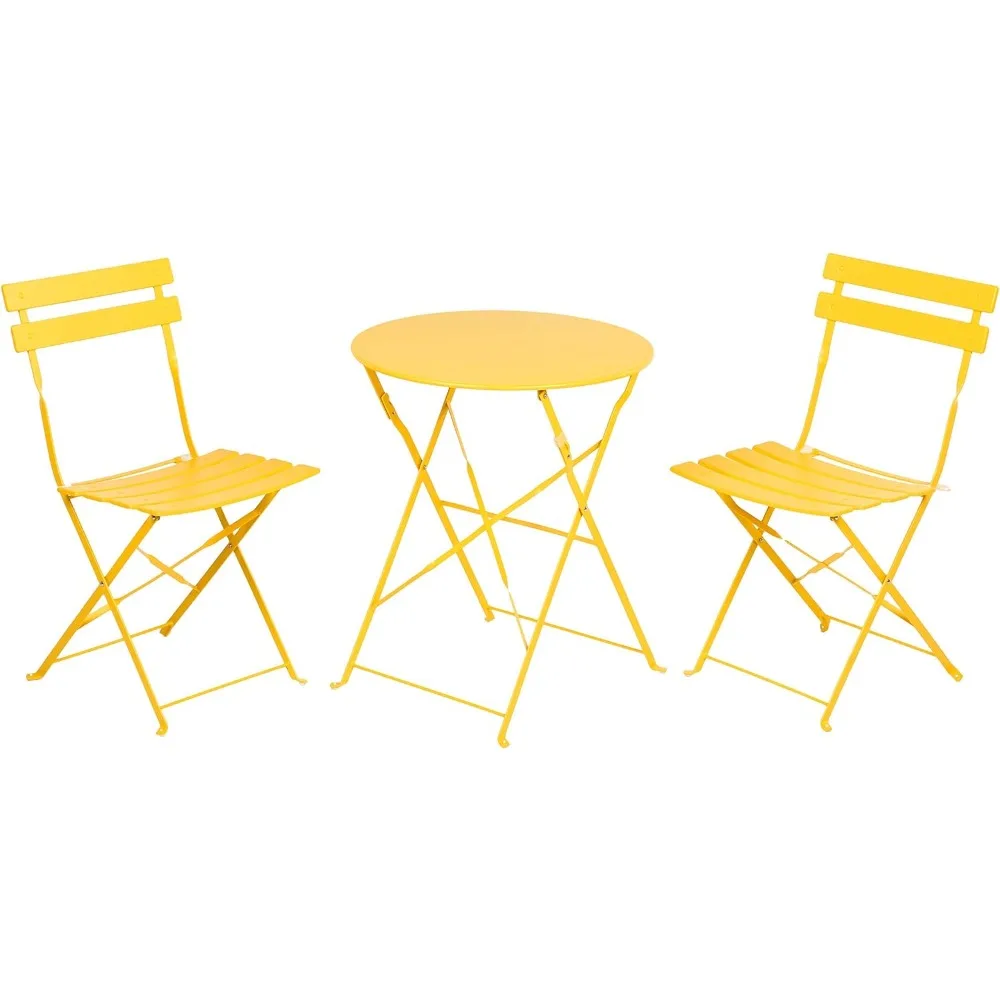 

Grand patio Premium Steel Bistro Set, Folding Outdoor Furniture Sets, 3 Piece Set of Foldable Table and