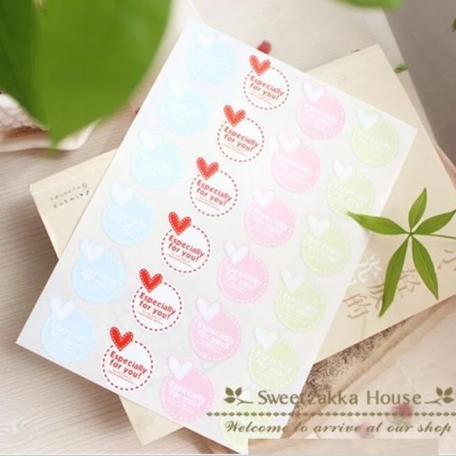 

200pcs DIY Gift Stickers "Especially for you" Heart Sticker Baking Cake Packaging Sealing Label