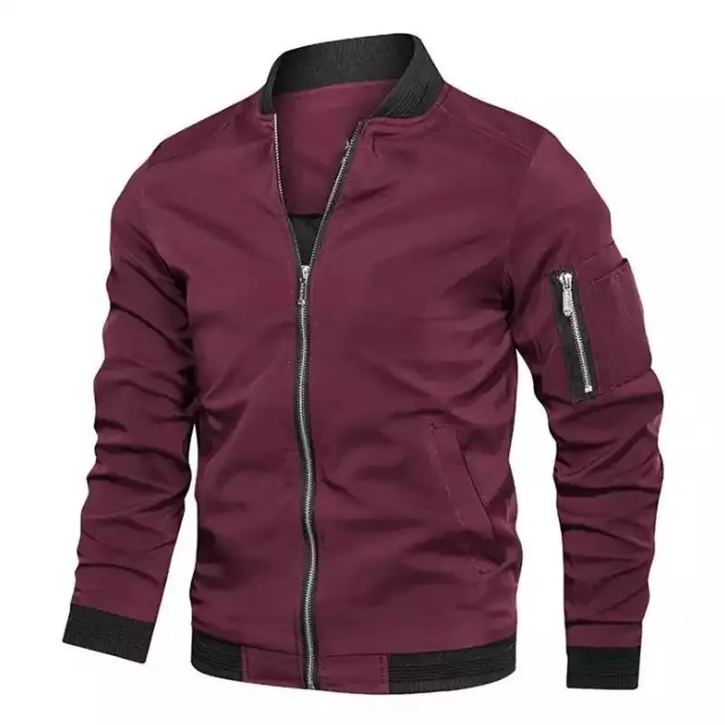 Frühling Herbst Jacke Männer Große Größe M-6XL Militär Jacke Männer Stehen Kragen Varsity Jacke Windjacke Männer Mantel Männlich Einfarbig_voghion.com