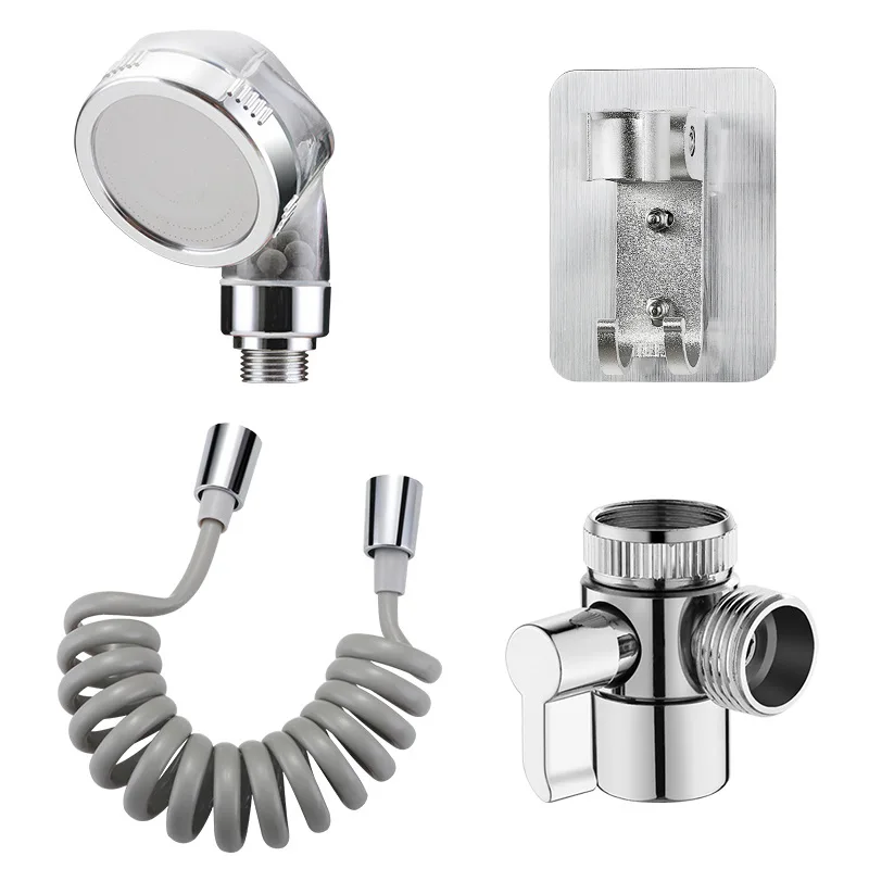 1SetHandprotableToiletBidetSprayerGunHolderShowerHeadHoseConnectorDoucheKitFaucet