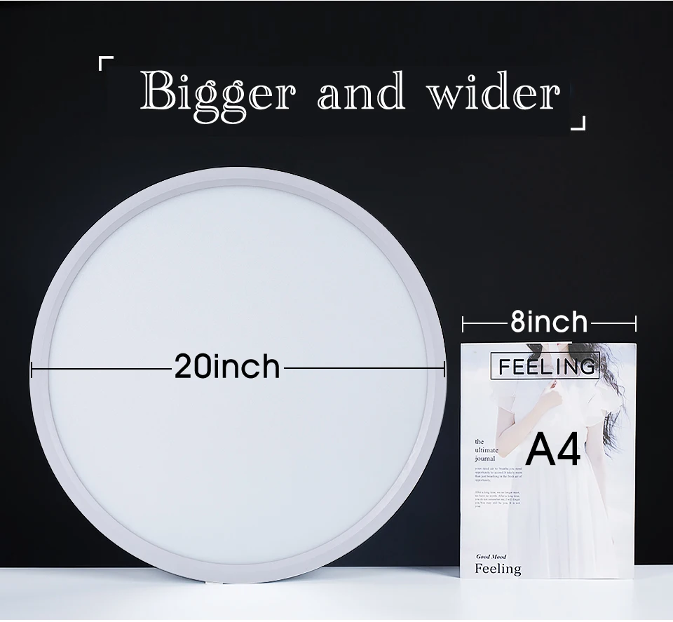 Smart Ceiling Lights 0.9 Inch with Remote APP Control Ultra Thin Dimmable Large Modern Round Lamp Scba4eeaeb2dd43b082434379405c21f72