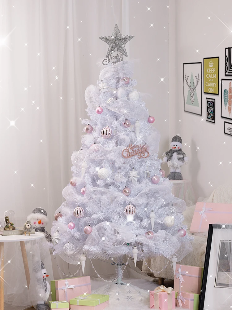 1.5/1.8m White Christmas Tree Luxury Family Ornaments Encrypted ...